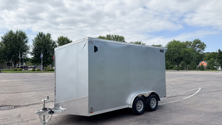 New Lightning 7.5x14 Aluminum Enclosed Trailer - Rear ramp door!