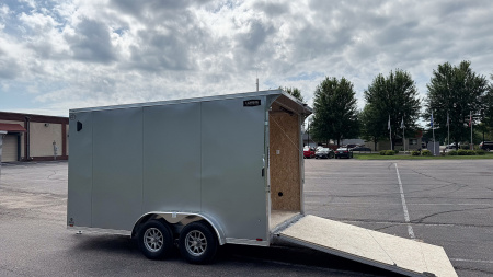 New Lightning 7.5x14 Aluminum Enclosed Trailer - Rear ramp door!