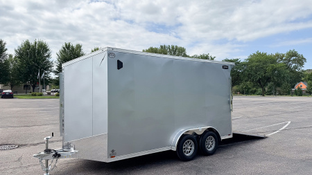New Lightning 7.5x14 Aluminum Enclosed Trailer - Rear ramp door!