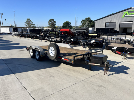 Used 2008 Tarnel 18ft Flatbed Trailer 2-5200 lb axles=10K, Slide In Ramps,