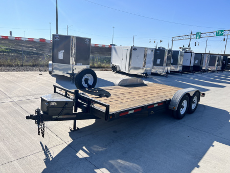 Used 2008 Tarnel 18ft Flatbed Trailer 2-5200 lb axles=10K, Slide In Ramps,