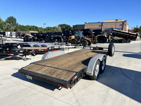 Used 2008 Tarnel 18ft Flatbed Trailer 2-5200 lb axles=10K, Slide In Ramps,