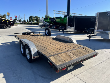 Used 2008 Tarnel 18ft Flatbed Trailer 2-5200 lb axles=10K, Slide In Ramps,
