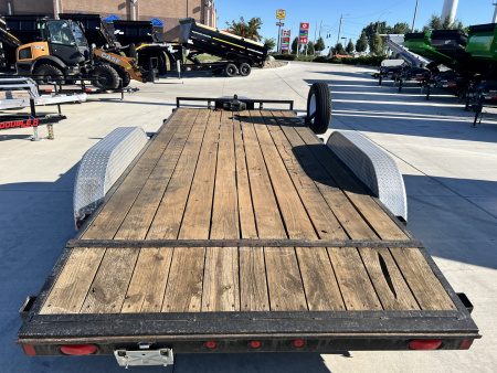 Used 2008 Tarnel 18ft Flatbed Trailer 2-5200 lb axles=10K, Slide In Ramps,
