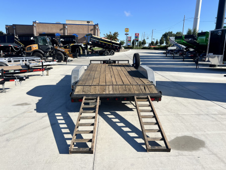 Used 2008 Tarnel 18ft Flatbed Trailer 2-5200 lb axles=10K, Slide In Ramps,