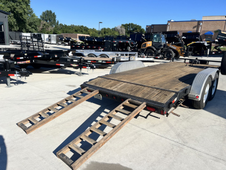 Used 2008 Tarnel 18ft Flatbed Trailer 2-5200 lb axles=10K, Slide In Ramps,