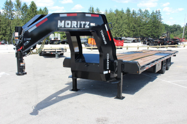 New 2025 Moritz FDGH Hydraulic Tail 30' GOOSENECK Deckover Flatbed Trailer- 22900# GVW