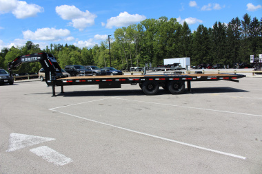 New 2025 Moritz FDGH Hydraulic Tail 30' GOOSENECK Deckover Flatbed Trailer- 22900# GVW