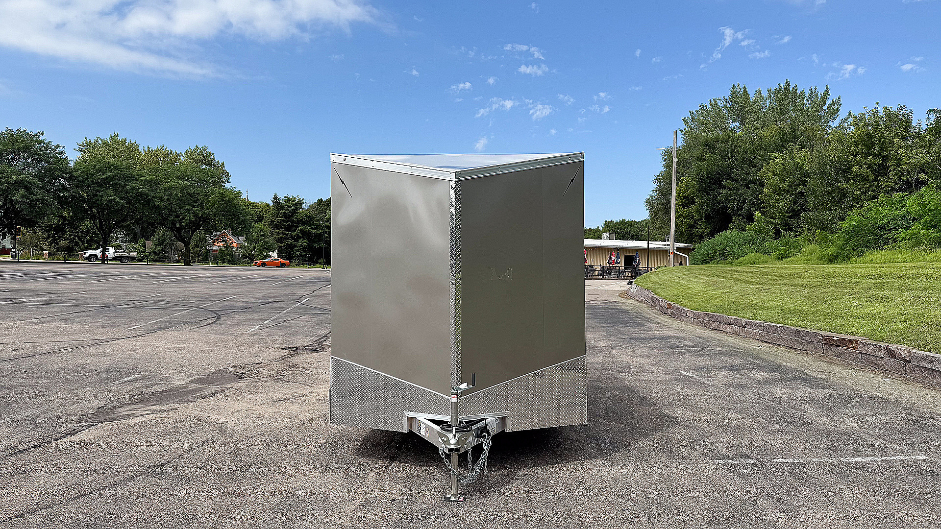 New Lightning 7.5x14 Aluminum Enclosed Trailer - Rear ramp door!