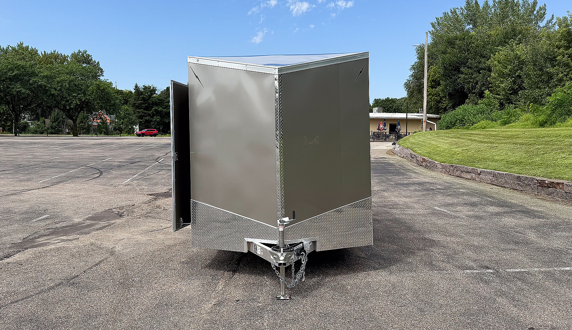New Lightning 7.5x14 Aluminum Enclosed Trailer - Rear ramp door!