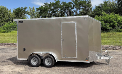 New Lightning 7.5x14 Aluminum Enclosed Trailer - Rear ramp door!