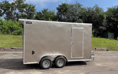 New Lightning 7.5x14 Aluminum Enclosed Trailer - Rear ramp door!