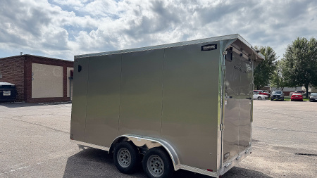 New Lightning 7.5x14 Aluminum Enclosed Trailer - Rear ramp door!