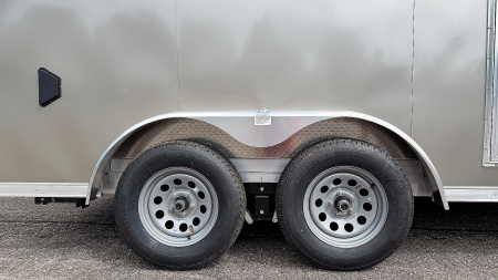 New Lightning 7.5x14 Aluminum Enclosed Trailer - Rear ramp door!