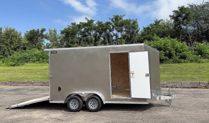 New Lightning 7.5x14 Aluminum Enclosed Trailer - Rear ramp door!