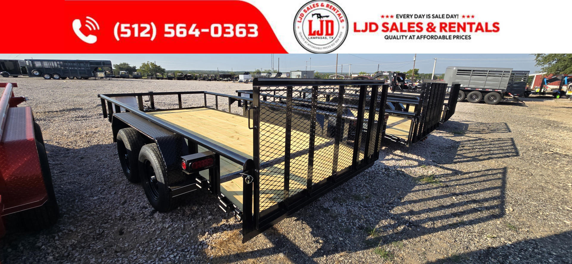 New 2025 Tiger - Utility Trailer 77x14 - Brakes - 7K GVWR