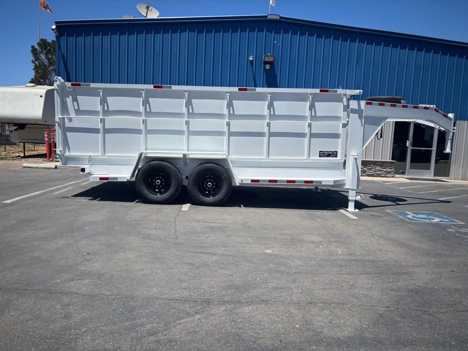 New TRU 7'x16'x4' GOOSENECK DUMP TRAILER 14,000 GVWR
