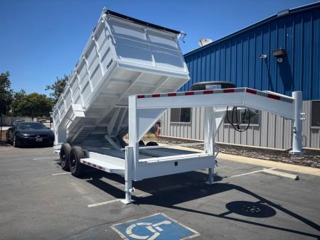 New TRU 7'x16'x4' GOOSENECK DUMP TRAILER 14,000 GVWR