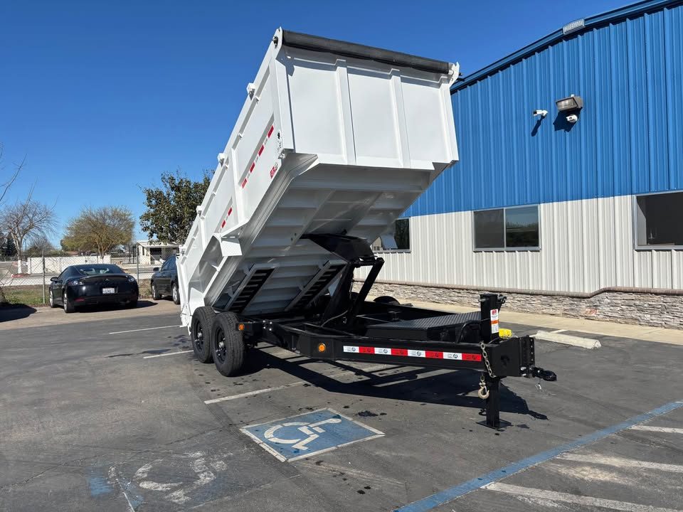 New GR 7'x16'x 42 Inch Walls 8 Inch I-Beam Low-Profile Design Dump Trailer 14k