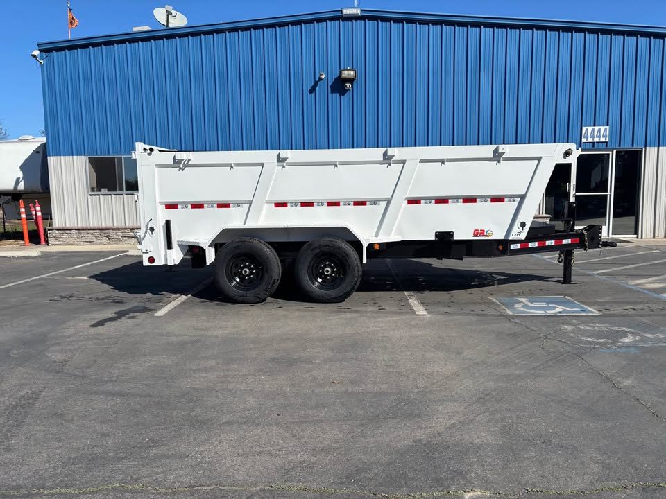 New GR 7'x16'x 42 Inch Walls 8 Inch I-Beam Low-Profile Design Dump Trailer 14k