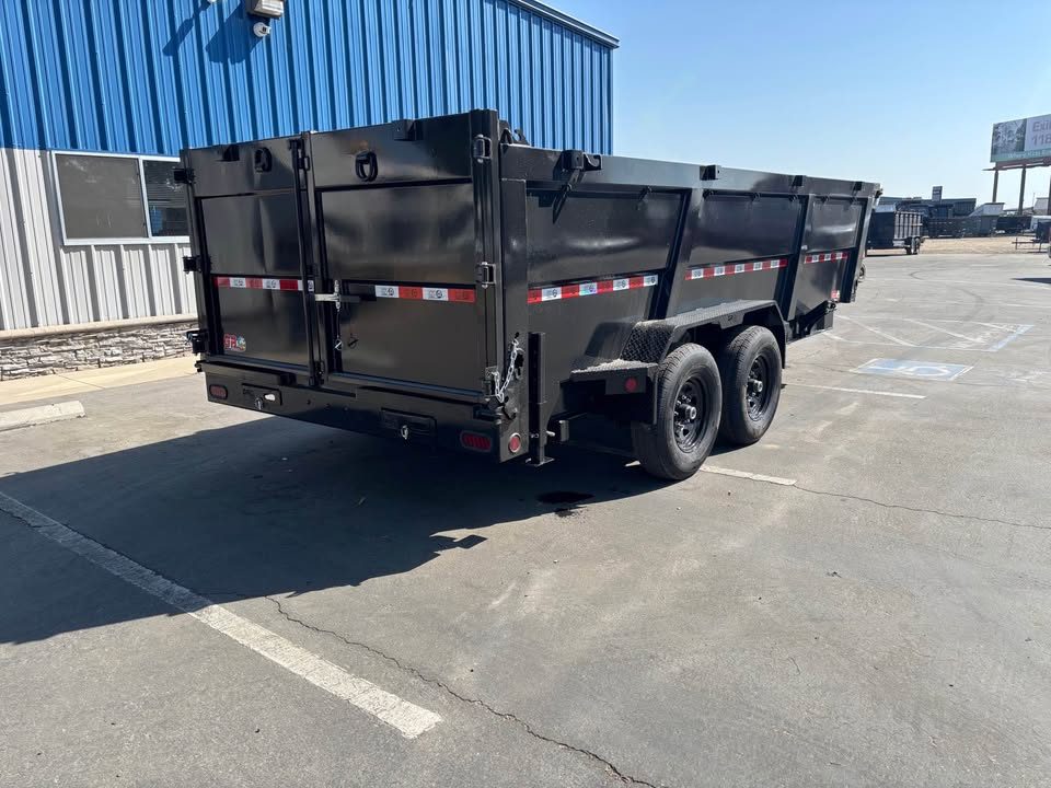 New GR 7'x16'x 42 Inch Walls 8 Inch I-Beam Low-Profile Design Dump Trailer 14k