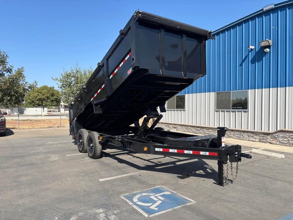 New GR 7'x16'x 42 Inch Walls 8 Inch I-Beam Low-Profile Design Dump Trailer 14k