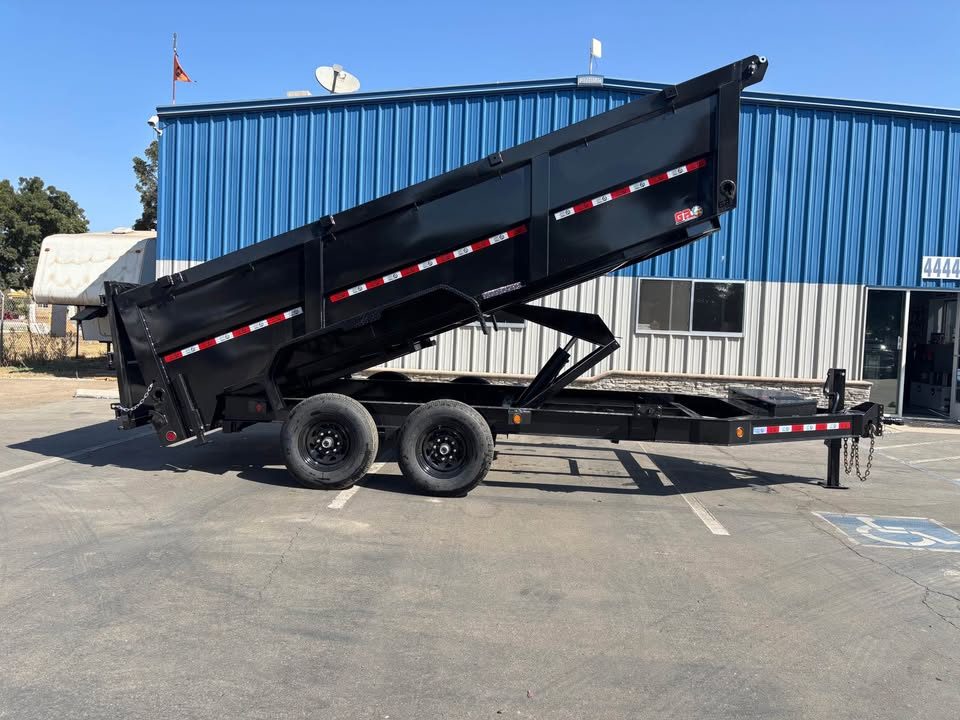 New GR 7'x16'x 42 Inch Walls 8 Inch I-Beam Low-Profile Design Dump Trailer 14k