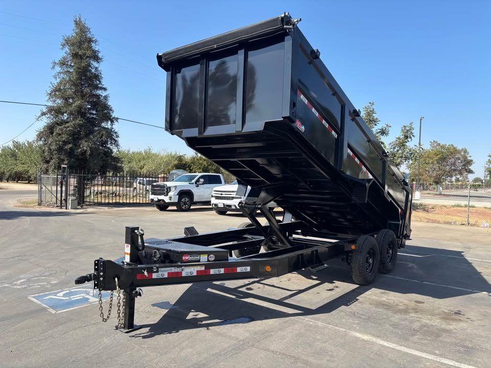 New GR 7'x16'x 42 Inch Walls 8 Inch I-Beam Low-Profile Design Dump Trailer 14k