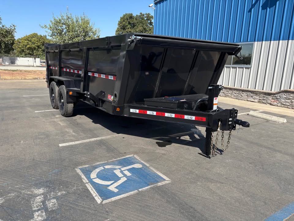 New GR 7'x16'x 42 Inch Walls 8 Inch I-Beam Low-Profile Design Dump Trailer 14k