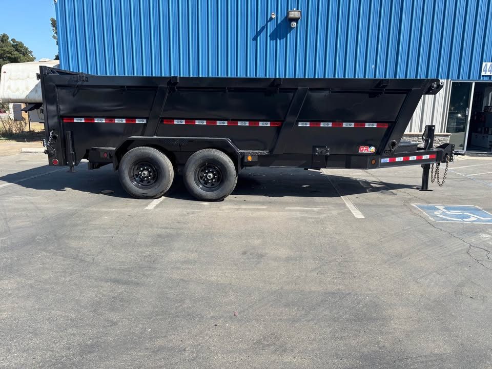 New GR 7'x16'x 42 Inch Walls 8 Inch I-Beam Low-Profile Design Dump Trailer 14k