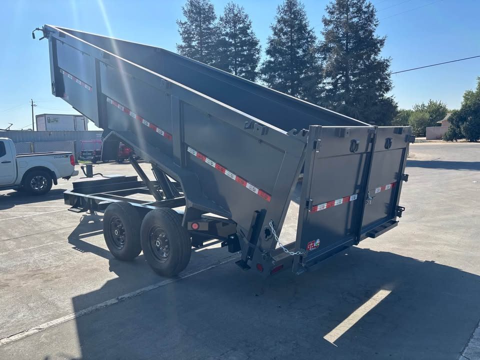 New GR 7'x16'x 42 Inch Walls 8 Inch I-Beam Low-Profile Design Dump Trailer 14k