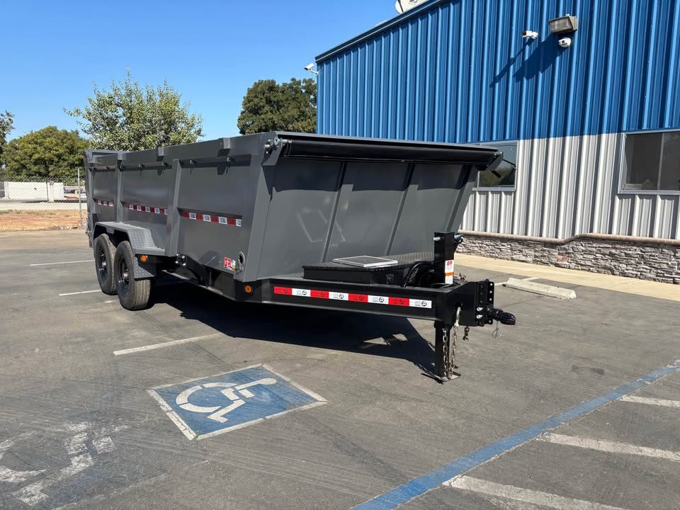 New GR 7'x16'x 42 Inch Walls 8 Inch I-Beam Low-Profile Design Dump Trailer 14k