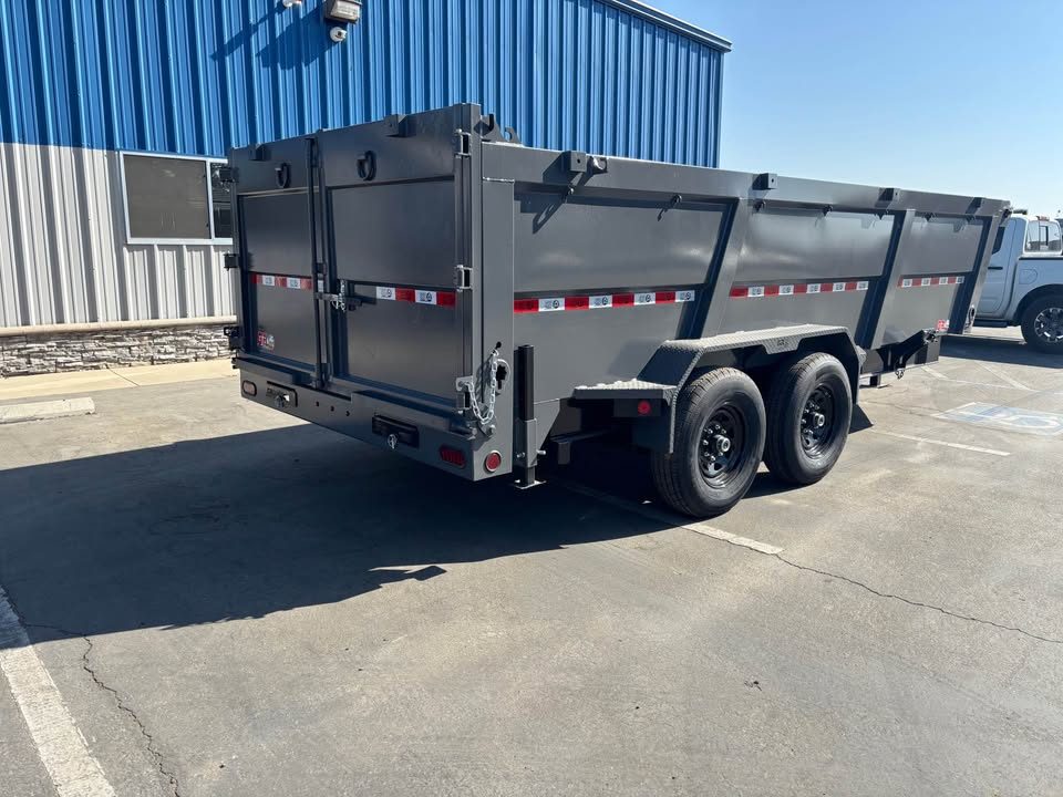 New GR 7'x16'x 42 Inch Walls 8 Inch I-Beam Low-Profile Design Dump Trailer 14k