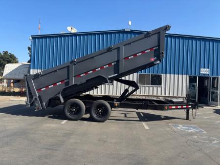 New GR 7'x16'x 42 Inch Walls 8 Inch I-Beam Low-Profile Design Dump Trailer 14k