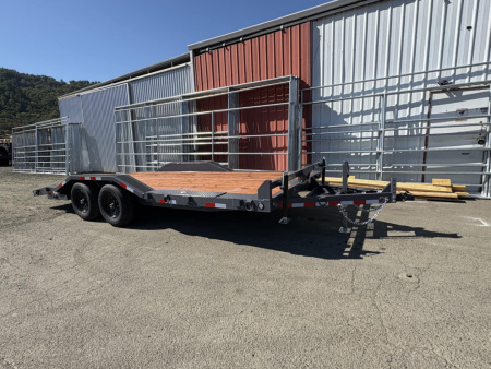 New CAR HAULER DRIVE OVER FENDERS 2026 10K VERSATILE HD718TA3 7X18 ROCK CRAWLER TRAILER DOVETAIL GRAY