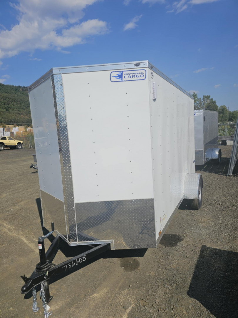 New ENCLOSED CARGO BOX 2026 CONTINENTAL VHW612SA TRAILER 6X12 WHITE RAMP