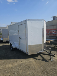 New ENCLOSED CARGO BOX 2026 CONTINENTAL VHW612SA TRAILER 6X12 WHITE RAMP