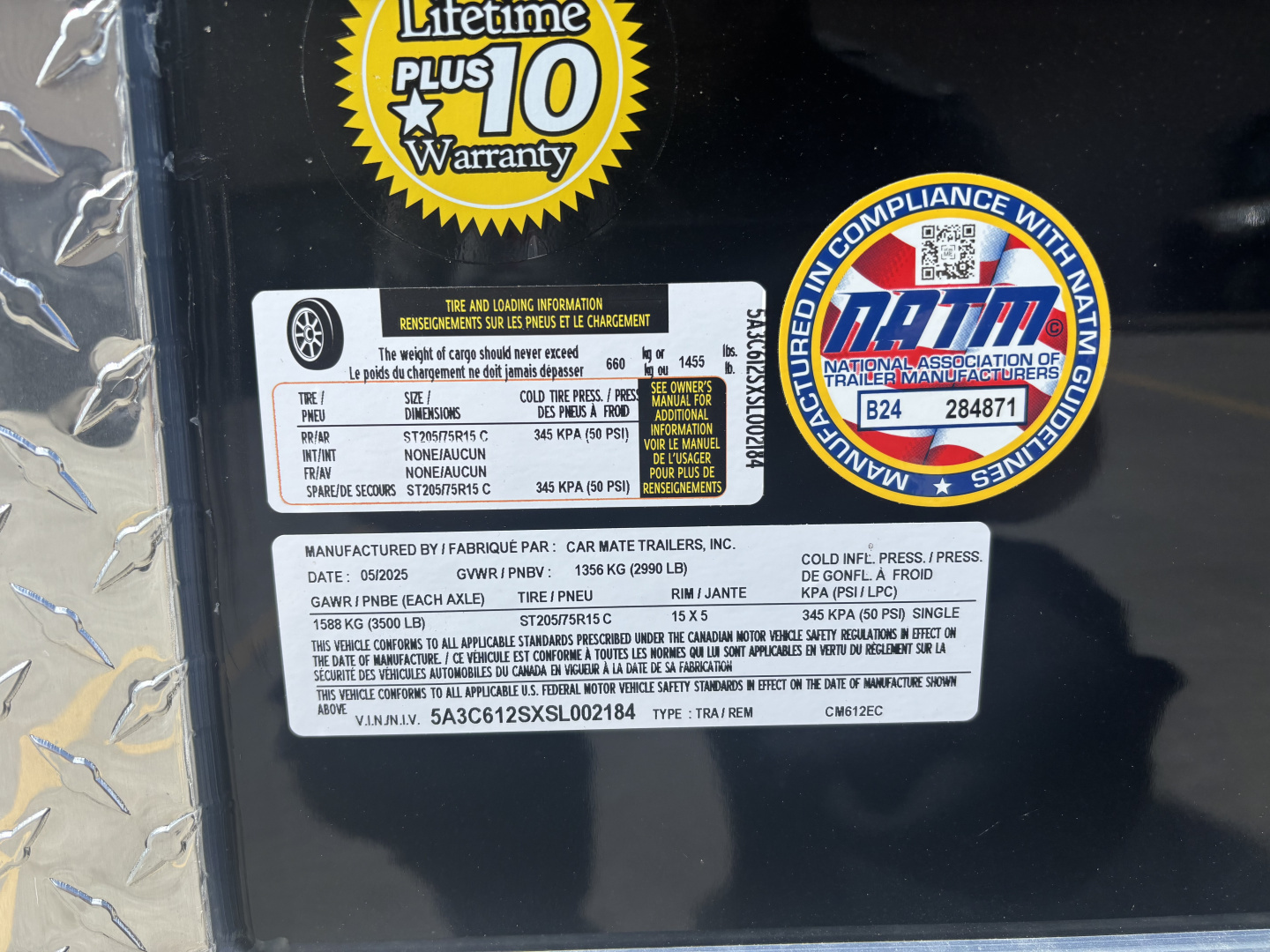 New 2025 Car Mate Trailers 6x12 Sportster Enclosed Trailer - Black w/ Ramp - 2990# GVWR