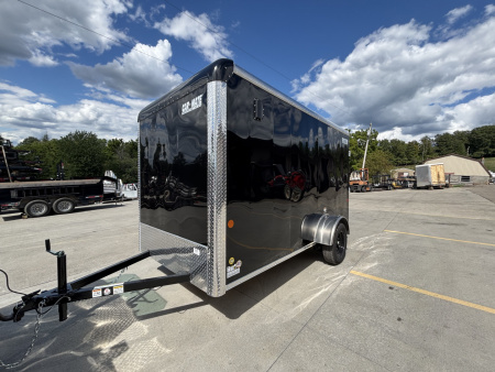 New 2025 Car Mate Trailers 6x12 Sportster Enclosed Trailer - Black w/ Ramp - 2990# GVWR