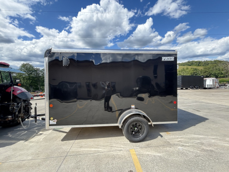 New 2025 Car Mate Trailers 6x12 Sportster Enclosed Trailer - Black w/ Ramp - 2990# GVWR