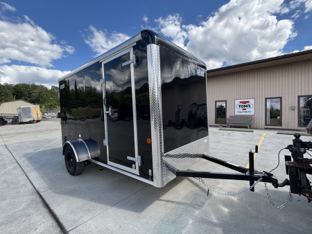 New 2025 Car Mate Trailers 6x12 Sportster Enclosed Trailer - Black w/ Ramp - 2990# GVWR