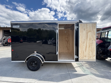 New 2025 Car Mate Trailers 6x12 Sportster Enclosed Trailer - Black w/ Ramp - 2990# GVWR