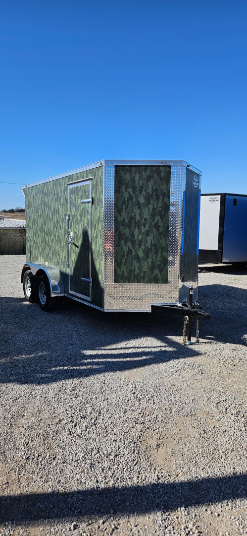 New 2025 Family Trailer 6x12 TandemAxles Cargo / Enclosed Trailer-Screwless Exterior-Rear Spoiler