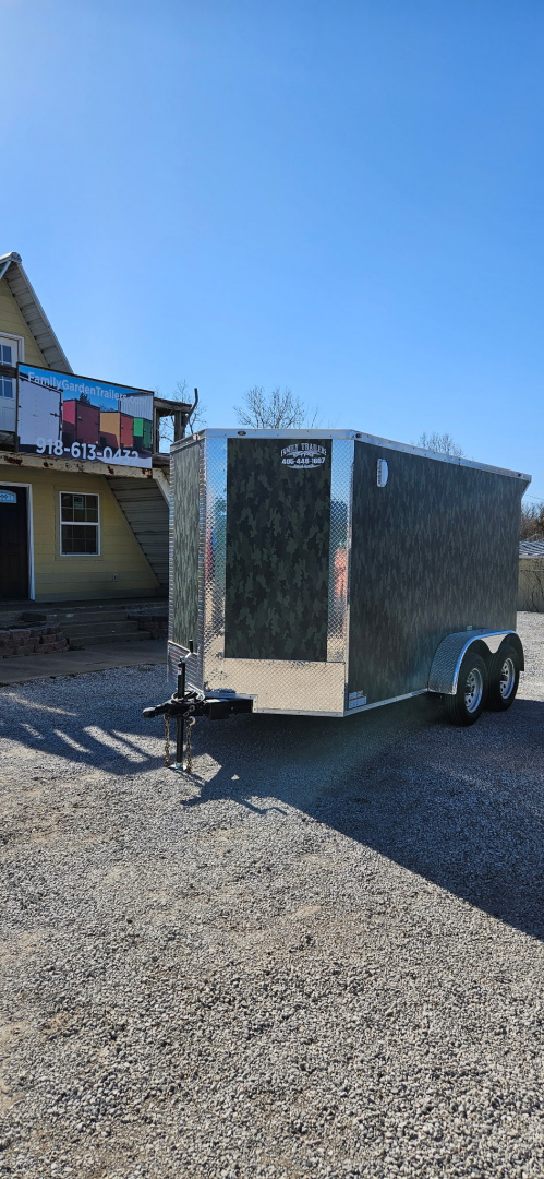 New 2025 Family Trailer 6x12 TandemAxles Cargo / Enclosed Trailer-Screwless Exterior-Rear Spoiler