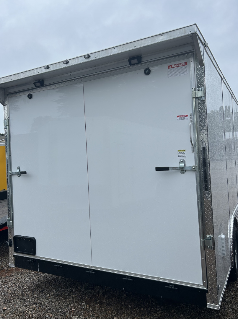 New 2025 Family Trailer 8.5x16 Tandem A xles-5200lbs axles - Cargo / Enclosed Trailer-Screwless Exterior-Rear Spoiler w/ Liights