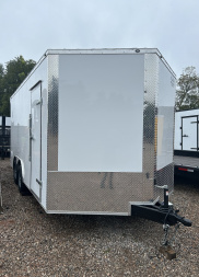 New 2025 Family Trailer 8.5x16 Tandem A xles-5200lbs axles - Cargo / Enclosed Trailer-Screwless Exterior-Rear Spoiler w/ Liights