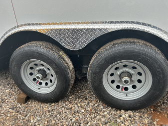 New 2025 Family Trailer 8.5x16 Tandem A xles-5200lbs axles - Cargo / Enclosed Trailer-Screwless Exterior-Rear Spoiler w/ Liights