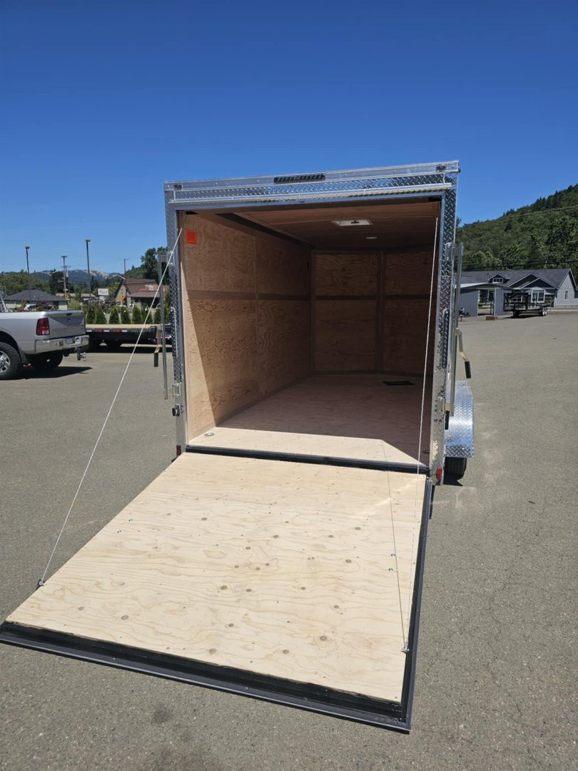 New ENCLOSED CARGO BOX 2026 CONTINENTAL VHW714TA2 7x14 Trailer CHARCOAL RAMP