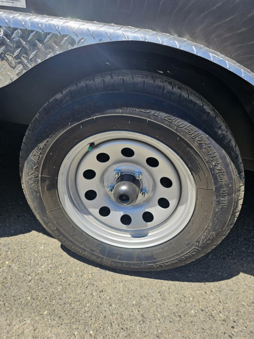 New ENCLOSED CARGO BOX 2026 CONTINENTAL VHW714TA2 7x14 Trailer CHARCOAL RAMP