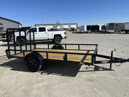 New 2026 H&H Black 76 x12' 3k Rail Side Utility Trailer